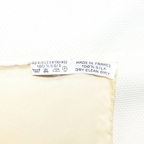 HERMES Carre 90 Scarf ""Au FIL de la SOIE"" Silk Beige Auth - Picture 8 of 13
